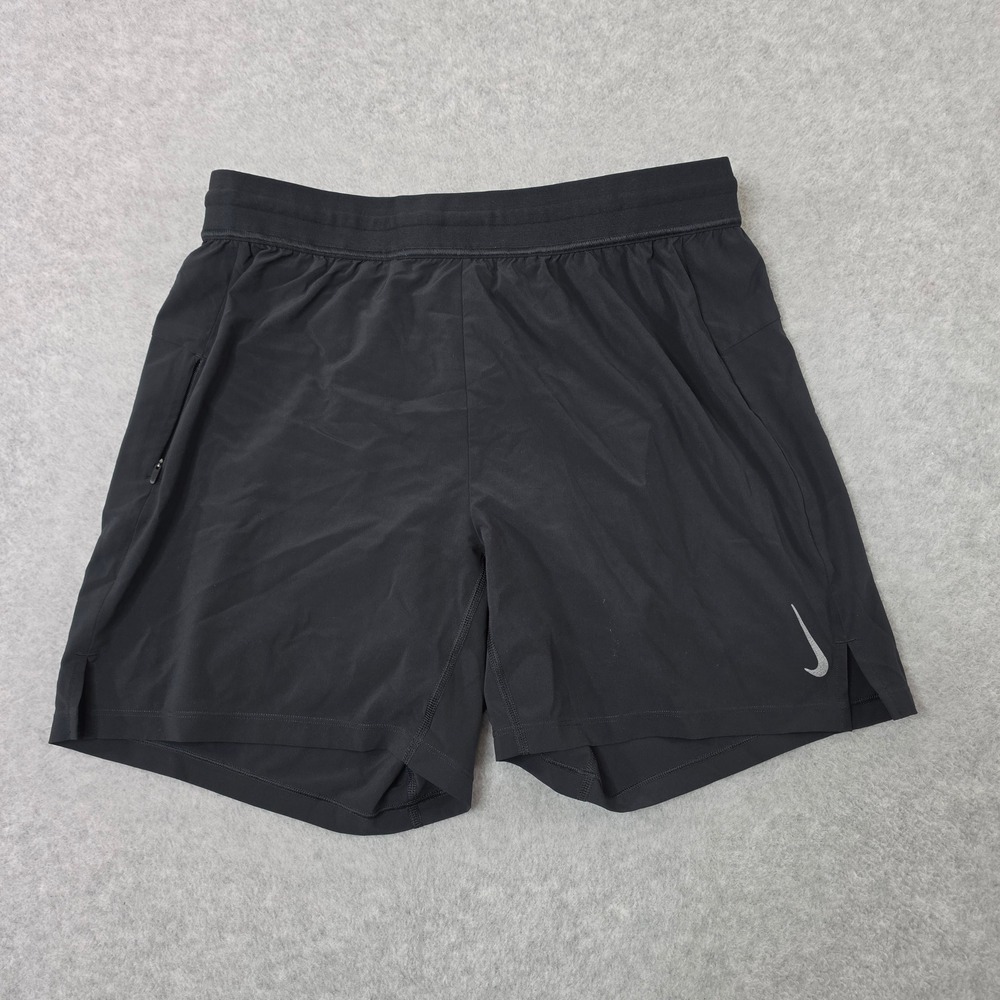 Nike Yoga Dri-FIT Mens Black Performance Shorts lined Large sports DC5320-010